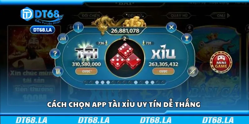 Cách đặt cược tài xỉu trên ứng dụng 
